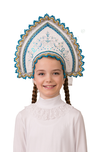 Кокошник Зимние узоры, детский артикул 5409