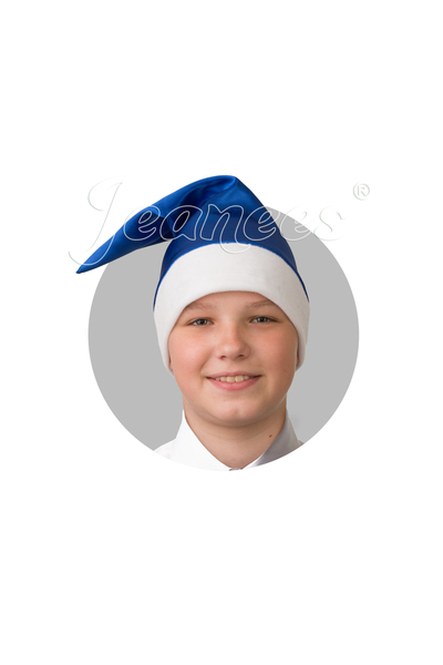 Колпак Новогодний синий, сатин